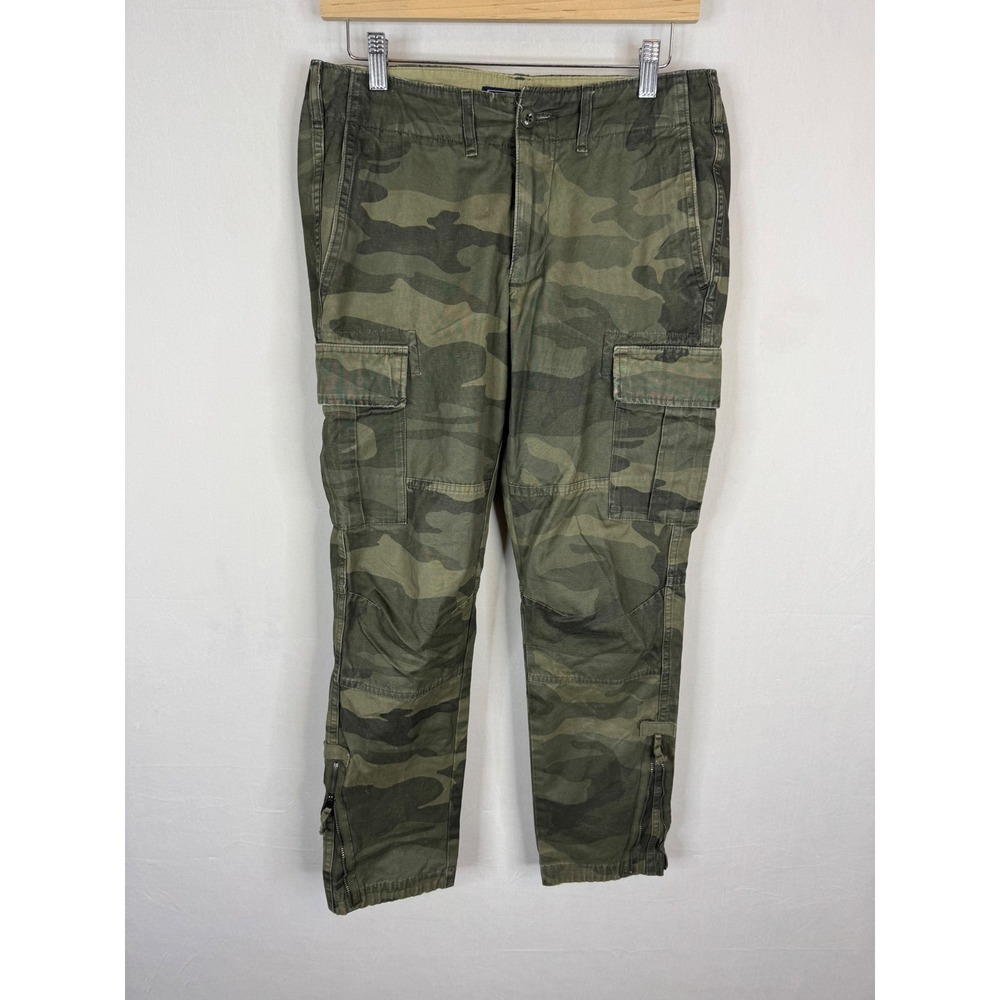 Abercrombie & Fitch Rustin Athletic Slim Camo Cargo Pants Mens 28x30 Zip Hem‎